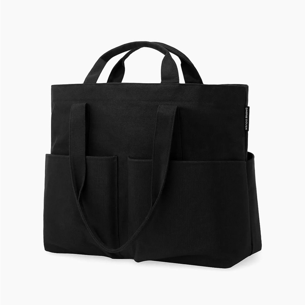 Dagne Dover Black Canvas Tote Bag
